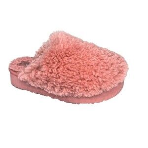 UGG Fluff  Womens Maxi Curly Platform Slipper Pink Lambs wool Sz‎ 8